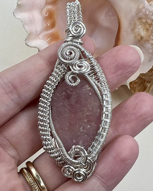 Elara — Spirit of Compassion | Handmade Reiki-Infused Rose Quartz Pendant