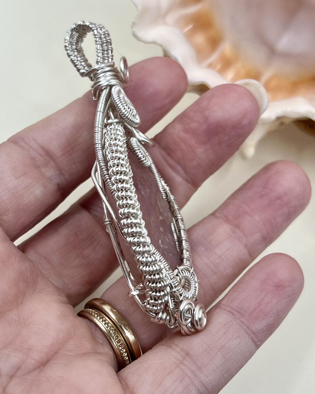 Elara — Spirit of Compassion | Handmade Reiki-Infused Rose Quartz Pendant