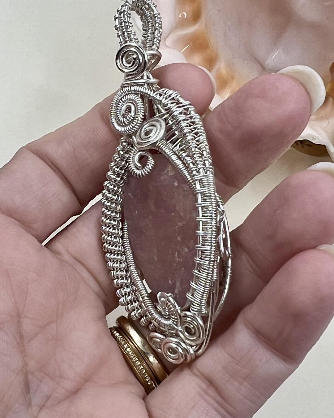 Elara — Spirit of Compassion | Handmade Reiki-Infused Rose Quartz Pendant