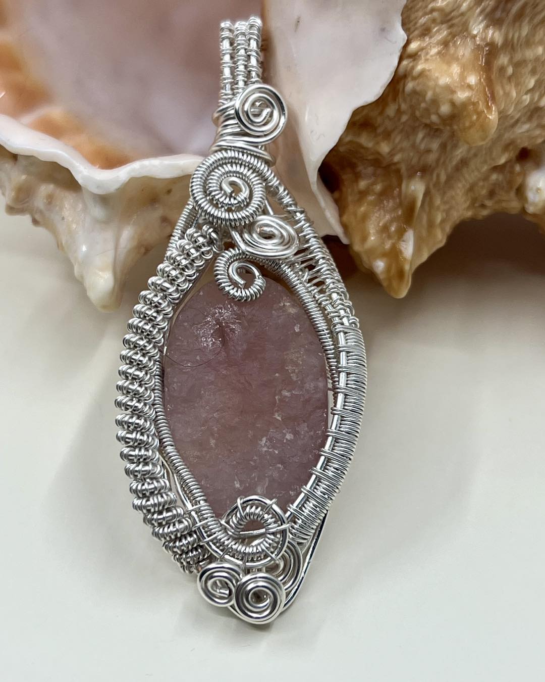 Elara — Spirit of Compassion | Handmade Reiki-Infused Rose Quartz Pendant