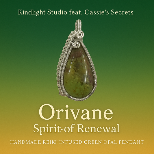 Orivane — Spirit of Renewal  Handmade Reiki-Infused Green Opal Pendant