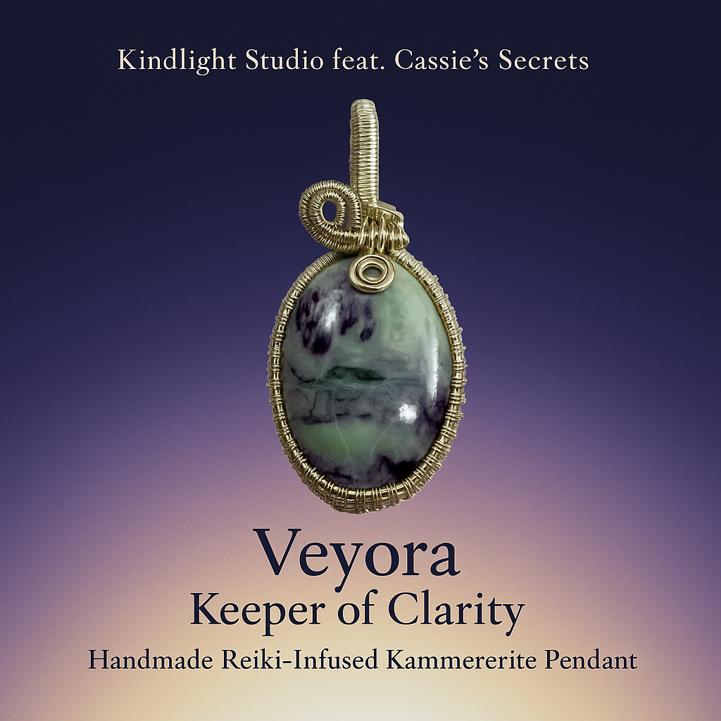 Veyora Keeper of Clarity  Handmade Reiki-Infused Kammererite Pendant