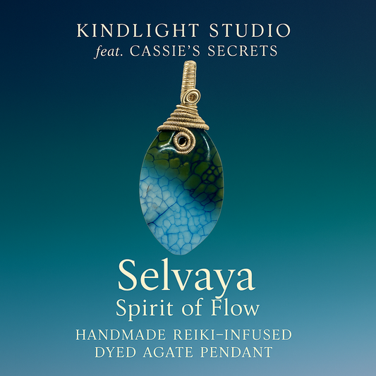 Selvaya Spirit of Flow Handmade Reiki-Infused Dyed Agate Pendant