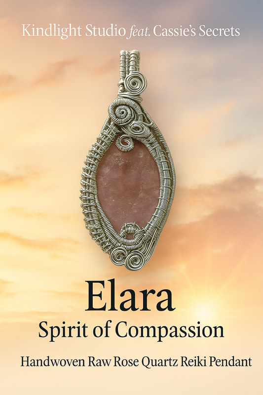 Elara — Spirit of Compassion | Handmade Reiki-Infused Rose Quartz Pendant