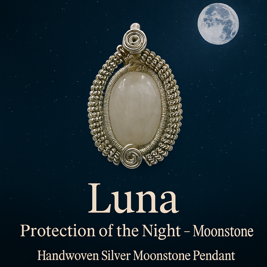Spirit of the Moonlight – Moonstone Handwoven Silver Moonstone Pendant