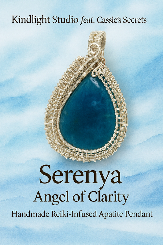 Serenya – Angel of Clarity | Handmade Reiki-Infused Apatite Pendant