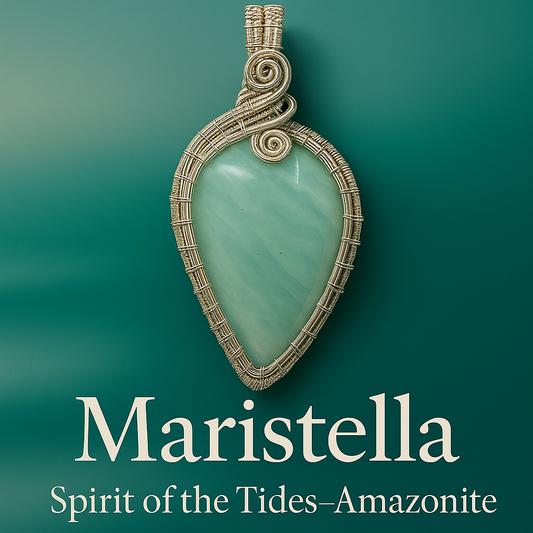 Maristela — Guardian of the Waves | Handmade Reiki-Infused Amazonite Pendant