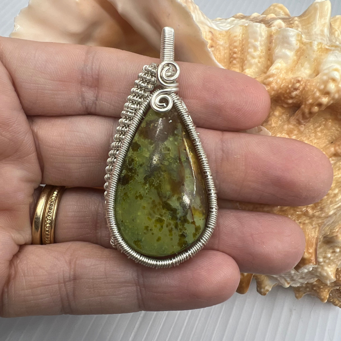 Orivane — Spirit of Renewal  Handmade Reiki-Infused Green Opal Pendant