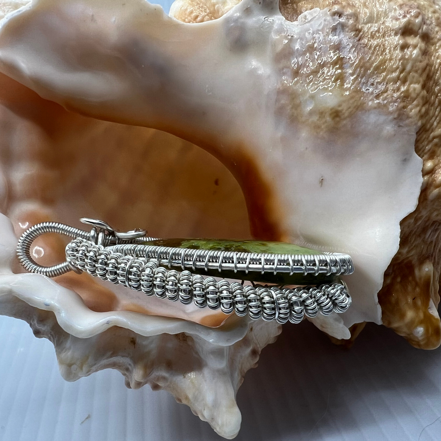 Orivane — Spirit of Renewal  Handmade Reiki-Infused Green Opal Pendant